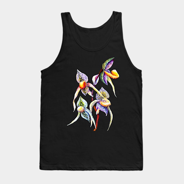 Sublime Lady Slipper Orchids Watercolor Flowers Tank Top by Nisuris Art